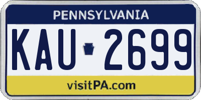 PA license plate KAU2699