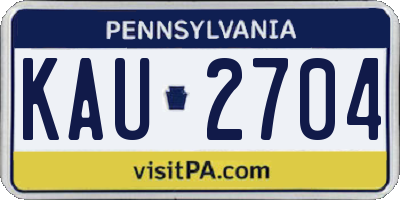 PA license plate KAU2704