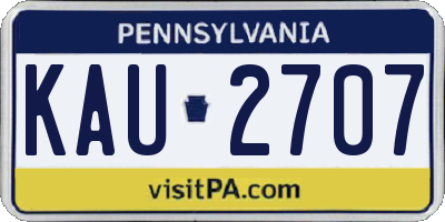 PA license plate KAU2707