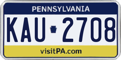 PA license plate KAU2708