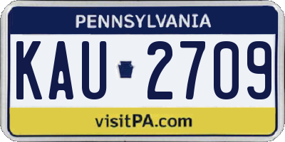 PA license plate KAU2709
