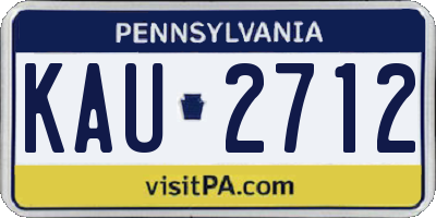 PA license plate KAU2712