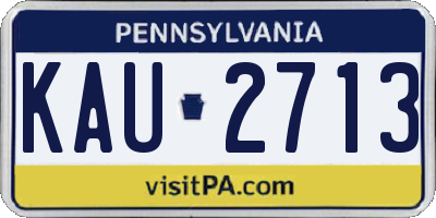PA license plate KAU2713