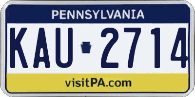 PA license plate KAU2714