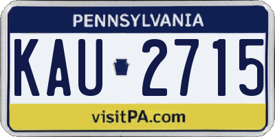 PA license plate KAU2715