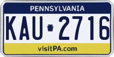 PA license plate KAU2716