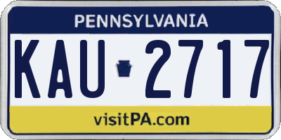 PA license plate KAU2717