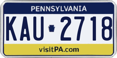 PA license plate KAU2718