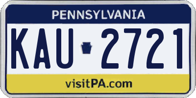 PA license plate KAU2721
