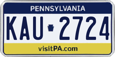 PA license plate KAU2724