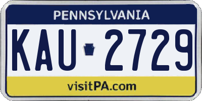 PA license plate KAU2729