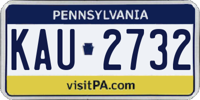 PA license plate KAU2732