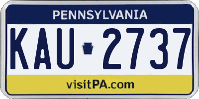 PA license plate KAU2737