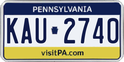 PA license plate KAU2740