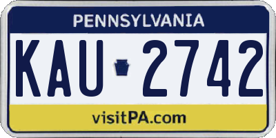 PA license plate KAU2742