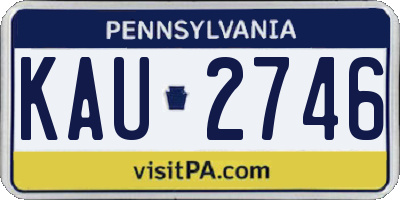 PA license plate KAU2746