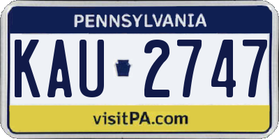 PA license plate KAU2747