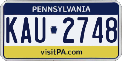 PA license plate KAU2748