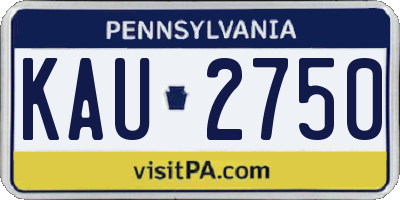 PA license plate KAU2750