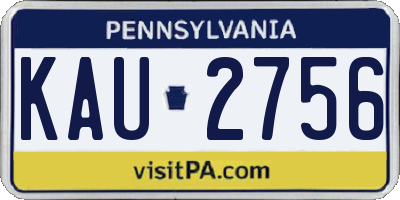 PA license plate KAU2756
