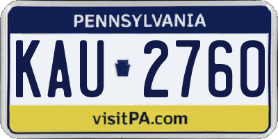 PA license plate KAU2760