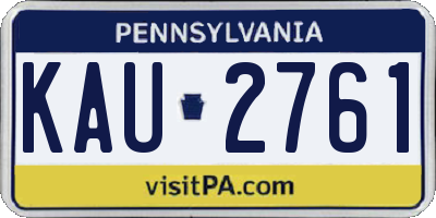 PA license plate KAU2761
