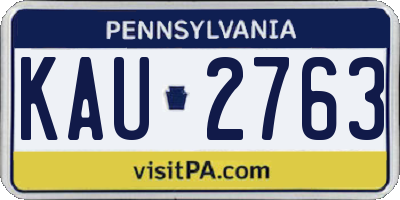 PA license plate KAU2763