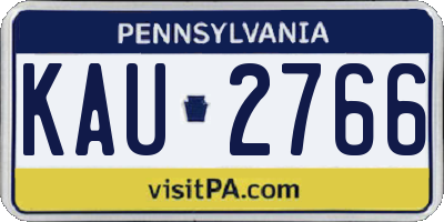 PA license plate KAU2766