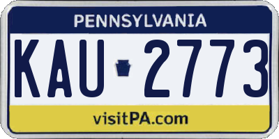 PA license plate KAU2773