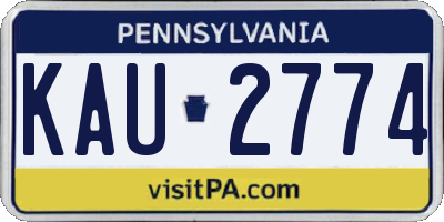 PA license plate KAU2774