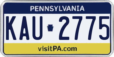 PA license plate KAU2775
