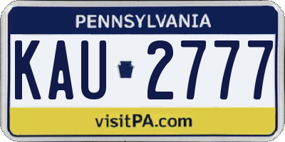 PA license plate KAU2777