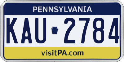 PA license plate KAU2784