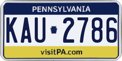 PA license plate KAU2786