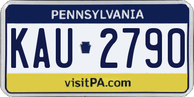 PA license plate KAU2790