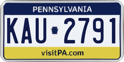 PA license plate KAU2791