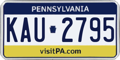 PA license plate KAU2795