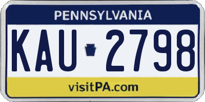 PA license plate KAU2798