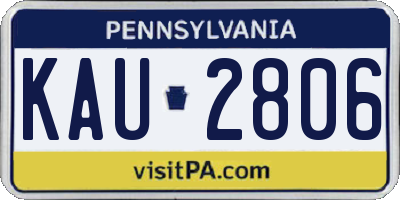 PA license plate KAU2806