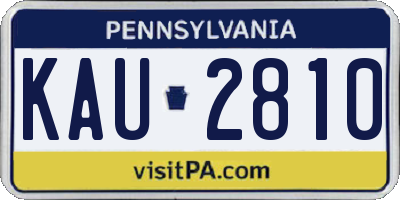 PA license plate KAU2810