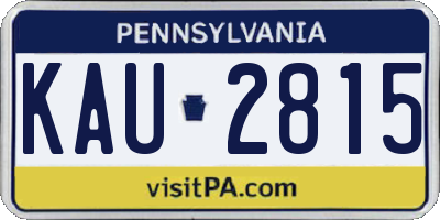 PA license plate KAU2815