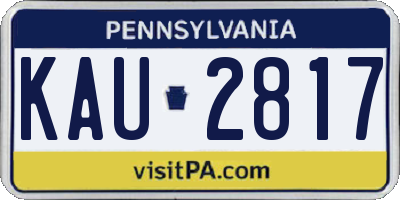 PA license plate KAU2817