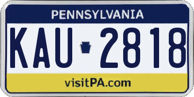 PA license plate KAU2818