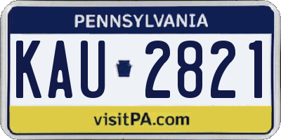PA license plate KAU2821