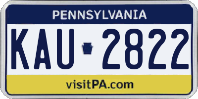 PA license plate KAU2822