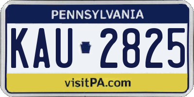 PA license plate KAU2825