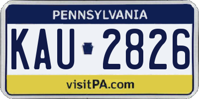 PA license plate KAU2826