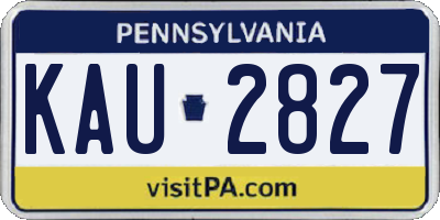 PA license plate KAU2827