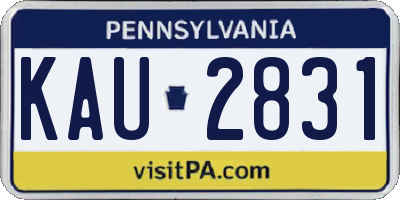 PA license plate KAU2831