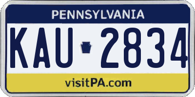 PA license plate KAU2834